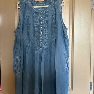 Coldwater Creek Blue Sleeveless Midi Dress